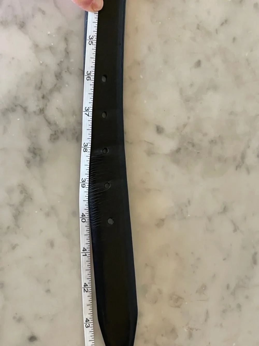 POLO RALPH LAUREN Men’s Black Leather Belt with Brass Gold-Tone Buckle